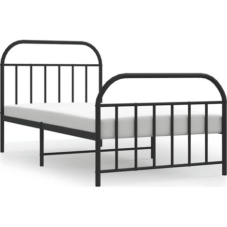 Maison Exclusive - Cadre de lit métal sans matelas avec pied de lit noir 100x190cm (1/5)