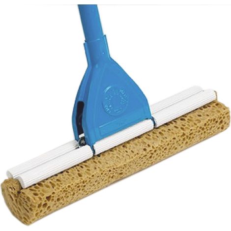 Rs Pro – Tête de balai en éponge bleu 40cm – Pour housse de balai en polyester M01 – Fixation clip – Usage salle blanche