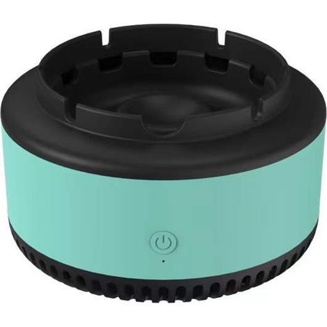 Cendrier intelligent multifonctionnel purificateur d'air, cendrier domestique à ions négatifs anti-mouches bleu (1/4)