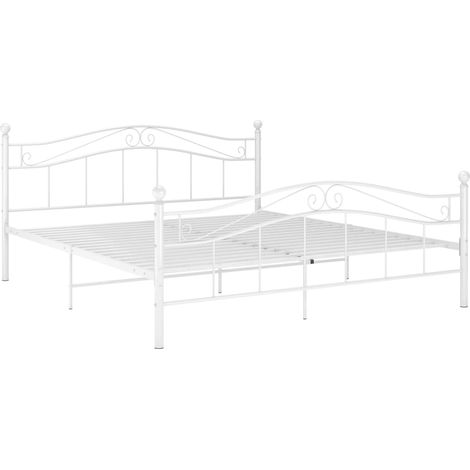 Bettgestell Weiß Metall 140x200 cm