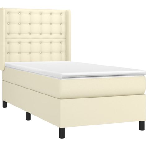Giroletto a Molle con Materasso Crema 80x200 cm in Similpelle vidaXL (1/4)