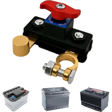 Interrupteur coupe-batterie pour batterie de voiture, modèle 2026, coupe-batterie réglable en cuivre pur, transmission stable, haute conductivité, 12 V-24 V (1/5)