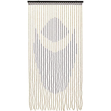 Tuscany Hanging Lotus Wooden Beaded Door Curtain Screen, 90x180cm (1/4)