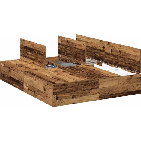 Maison Exclusive - Struttura letto con contenitore Legno vecchio 135 x 190 cm