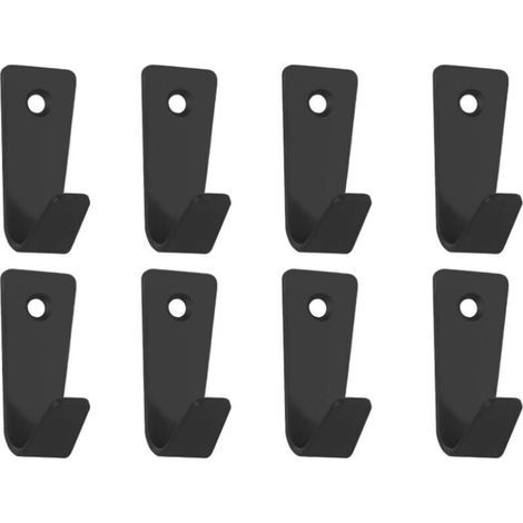 8 Crochets Porte Manteau Muraux Noirs pour Maison, Salle de Bain, Cuisine - Patères pour Vêtements, Serviettes, Sacs, Clés (1/5)