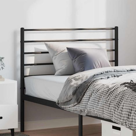 Tête de lit de remplacement métal noir 100 cm, acier thermolaqué, 105 x 3 x 90 cm - PANGIVO (1/5)