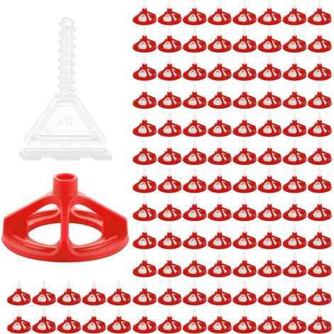 Croisillon Autonivelant 3mm Kit, Système Nivellement à Visser (100 Cadrans Réutilisables + 200 Clips), Cale Carrelage Autonivelant pour Carrelage Sol et Mur
