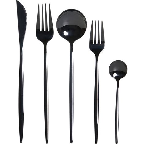 Cuberteria Set 20 Inox 3X1,5X13 3Mm Negro (1/5)