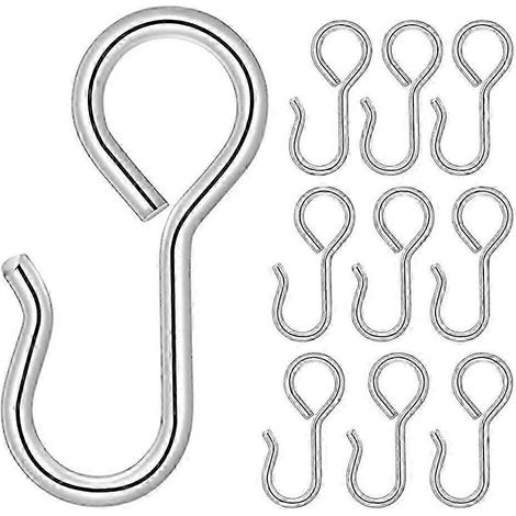 Lot de 10 crochets de fixation métalliques pour housses de siège auto, tapis, appuie-tête, 2,30 x 0,80 x 0,15 cm, argent (1/4)