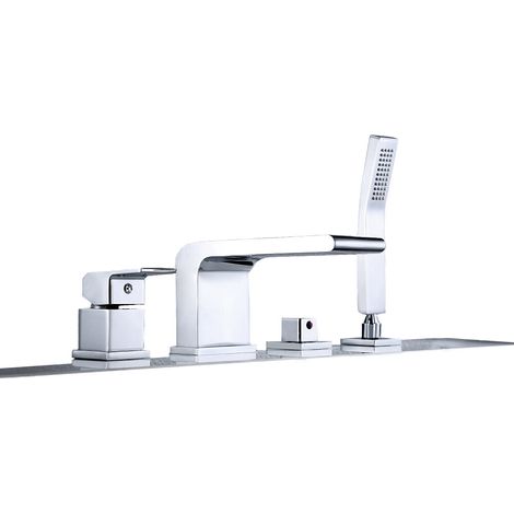 Wannenrandarmatur Bernstein 6080 Fliesenrandarmatur 4-Loch Wasserfall-Design