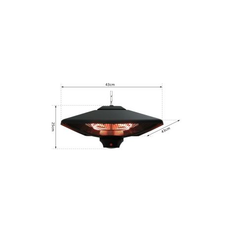 Terrassenstrahler Deckenstrahler Heizstrahler Fernbedienung LED Beleuchtung 2000W 43x43x25cm (1/5)