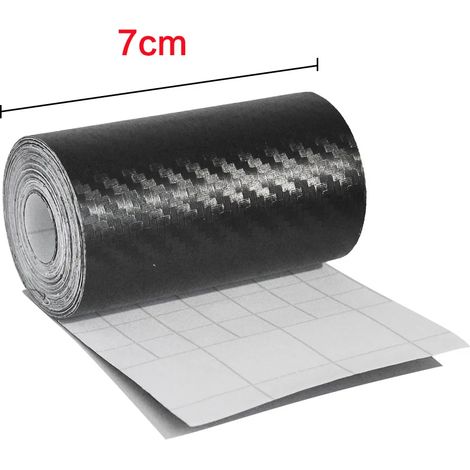 (7 cm x 10 m) Autocollants 3D en fibre de carbone pour voiture : protection anti-marquage pour seuils de porte,coffre,pare-chocs,rétroviseurs latéraux,ruban adhésif anti-rayures,autocollants automobil (1/3)