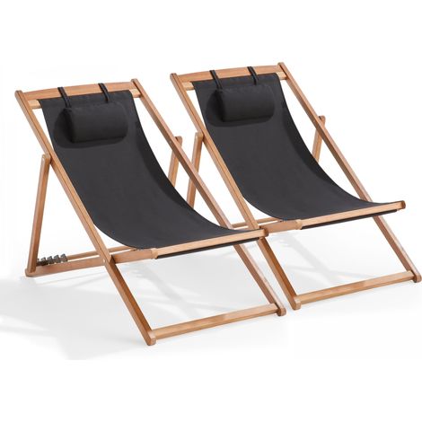 Lot de 2 chiliennes eucalyptus noir