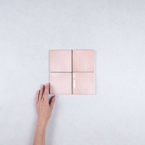 Carrelage mural intérieur effet zellige brillant 10x10 cm Manacor Blush Pink (1/4)