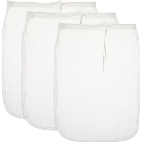 Lot de 3 Sacs Réutilisables en Nylon pour Fromage, Tamis et Filtre à Usage Multiple pour Infusion à Froid, Café, Jus, Tofu, Yaourt Grec et Thé