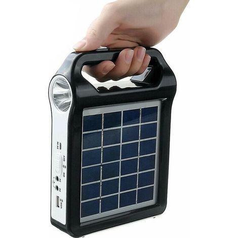 Chargeur USB de système de générateur de stockage d'énergie de panneau solaire Rechargeable portatif de 6V avec le Kit de système d'alimentation solaire à la maison d'éclairage de lampe (1/5)