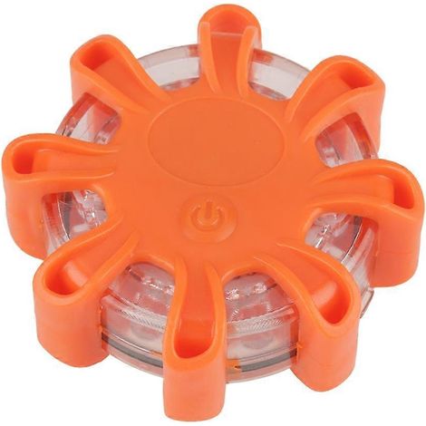 Multifunktionale 8-LED-Warnleuchte mit Blinklicht für Auto und Boot (Orange)