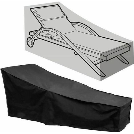 Housse de Chaise Longue, Housse de Protection imperméable transat de Jardin ——Noir 200704068cm (1/5)