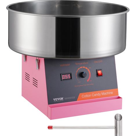 VEVOR Macchina Zucchero Filato Elettrica 1000 W Macchina Zucchero Filato Commerciale, con Ciotola in Acciaio Inossidabile, Paletta per Zucchero, per Compleanno di Bambini, Feste in Famiglia, Rosa