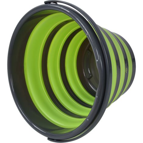 Seau pliable 10L pour pêche et extérieur, bassin portable et compact