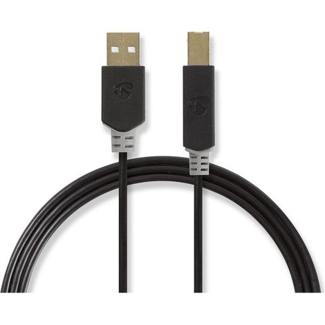 nedis CCBW60100AT20 cable USB 2.0 antracita 2 metros
