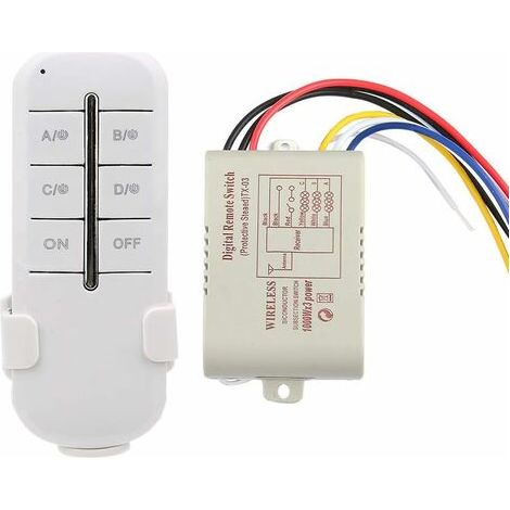 Interrupteur Télécommande RF 3 Voie on/Off AC180V - 240V 1000W Récepteur sans Fil pour Éclairage Lumière de la Lampe (MR703), Prise (1/5)