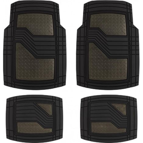 Jeu De Tapis Pvc Ultimate Signature Noir-Gris Fonce Mate. 4pcs - Swiss Drive