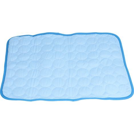 Tapis rafraîchissant pour chien et chat - Matelas rafraîchissant pliable et respirant pour animaux de compagnie - Bleu Taille M (60x50cm) (1/5)