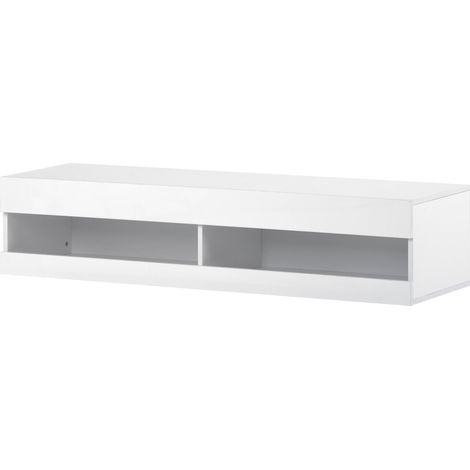 Mueble TV colgante con LED blanco de MDF 140 x 40 x 30,5 cm HOMVRA (1/5)