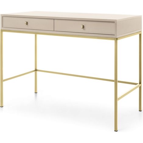 Coiffeuse, Beige, poignée dorée, 104 x 50 x 78 cm (1/5)