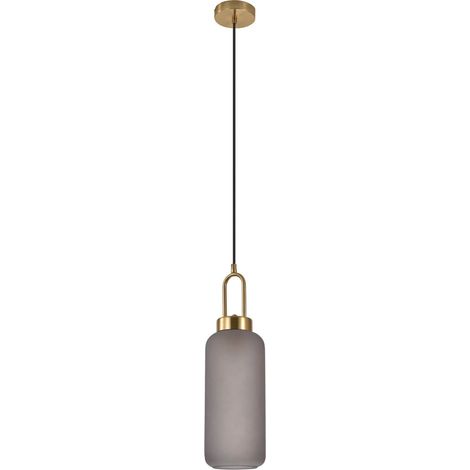 Suspension cylindrique en verre - Gris fumé - LUTON (1/3)