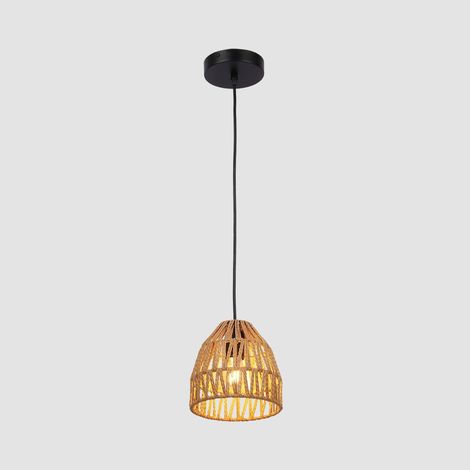 Barcelona Led – Suspension papier tressé E27 – Fabriquée à la main – Dimensions abat-jour ø 170 mm – Cordon ajustable 1000 mm – Tension 220-240 V (1/5)