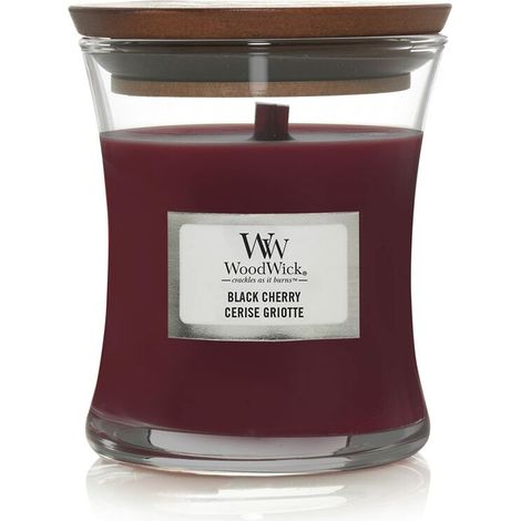 WoodWick vela aromática mediana en forma de reloj de arena, cereza negra (1/4)