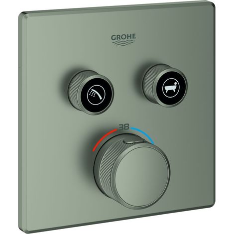 Thermostat Grohtherm SmartControl 29124 eckig FMS 2 ASV satin steel (1/3)