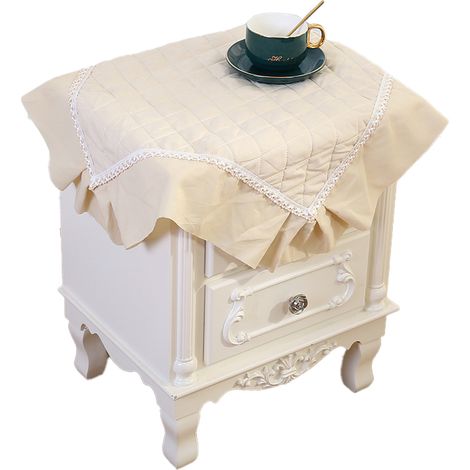 Housse De Table Carrée - Coton Lin Épais - Pour Table De Chevet Table D'Appoint Table De Salon - Lavable En Machine - 1 Pièce (1/5)