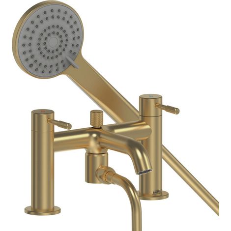 Bristan Molida Bath Shower Mixer Tap Pillar Mounted - Brushed Brass
