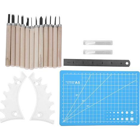 12-teiliges Holzschnitzwerkzeug-Set aus Manganstahl, professionelles Holzbearbeitungsset (1/5)