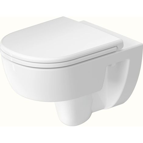 WC suspendu Duravit D-Code, avec charnières prémontées, à fond