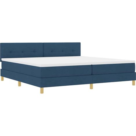 Maison Exclusive - Lit à ressort LED avec bandes LED Bleu 200 x 200 cm tissu (1/5)