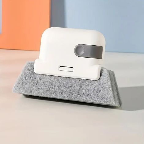 multi-purpose cleaning brush for door and window tracks - Easy to grip, reusable groove cleaner for kitchen, bathroom, living room, no electricity required, hard plastic (1/5)