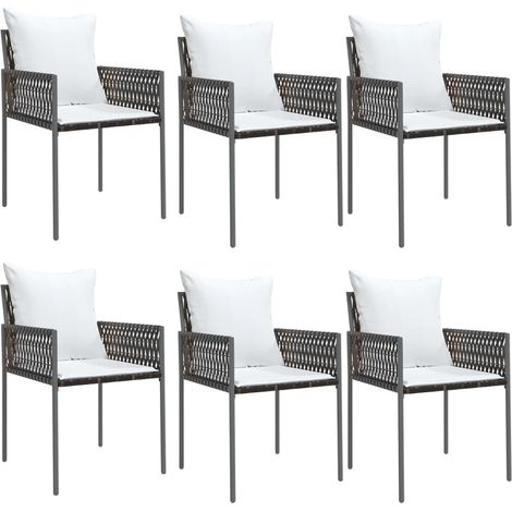 Maison Exclusive - Sedie da Giardino con Cuscini 6pz Marroni 54x61x83cm Polyrattan