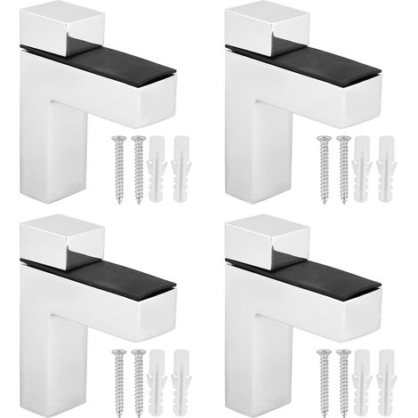 Wandregal-Montageset – 4-teilig, F-Klemmen zur Befestigung von Glas- und Holzregalen (weiß) – AquaForge