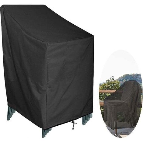 UlisemHousses de chaise d'extérieur imperméables, housses de meubles de jardin, tissu Oxford 420D robuste, indéchirable, coupe-vent et résistantes aux UV, 120 x 65 x 65 x 80 cm (1/4)