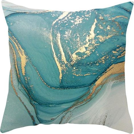 Housse de coussin abstraite à motif d'encre verte (1/5)