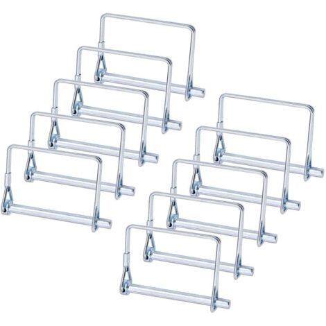 10 PACK Goupille de blocage d'arbre , 5/16 pouces Pto goupille de verrouillage avec retenue de fil carré pour jardin de pelouse de remorques de ferme (1/5)