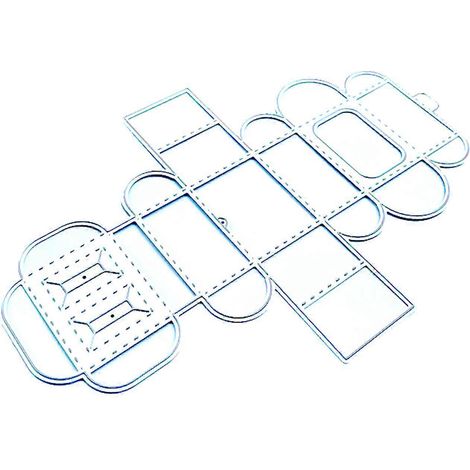 3D Hohle, konkave rechteckige Keksdose, Metall-Stanzschablone, DIY-Süßigkeiten für Schachteln, Präge-Stanzformen, Scrapbook-Vorlage