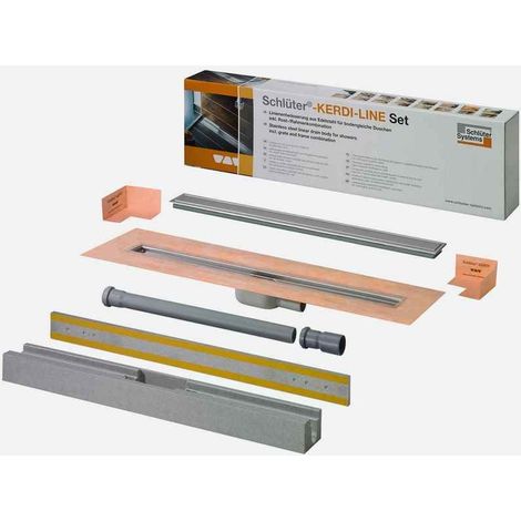 Schluter – Caniveau de douche KERDI-LINE-A 90 cm – Acier inoxydable V4A – Sortie horizontale DN 40/50 – Débit 0,5 l/s – Installation simplifiée (1/5)