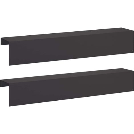 Garden Cover Profile 2 pcs 100 x 15 x 15 cm Steel Black vidaXL