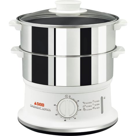 Tefal VC1451 Convenient Series Inox Vaporiera Timer con Spegnimento Automatico Livello di Acqua Visibile 6 Litri (1/5)