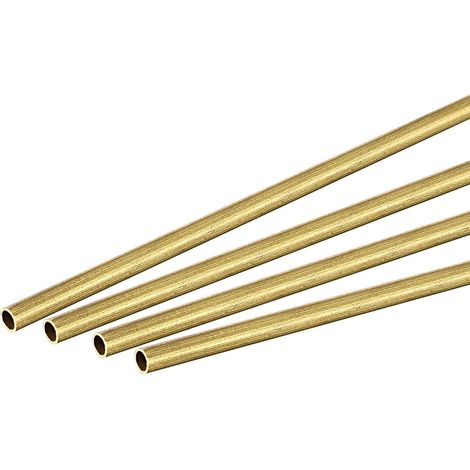 sourcing map Brass Tube Round 2mm External Diameter 0.2mm Wall Thickness 300mm Pipe Length 4 Pcs (1/5)